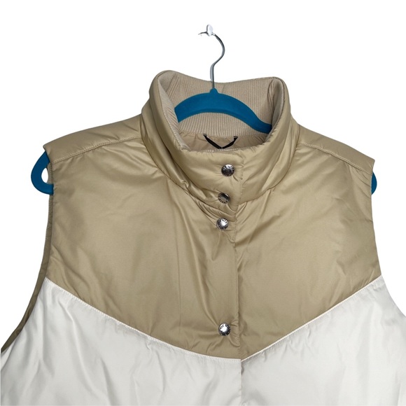 NWT The North Face Sylvester Beige Snap Front Ribbed Collar Vest - Picture 4 of 16